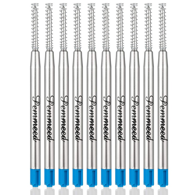 Penneed Ballpoint Pen Refills with Spring for Penneed B5/B6/B8 Pen, Parker Waterman Compatible Ballpoint Pen Refills Twist Action Medium Point 1.0mm Pack of 10(Blue Ink) - Image 1
